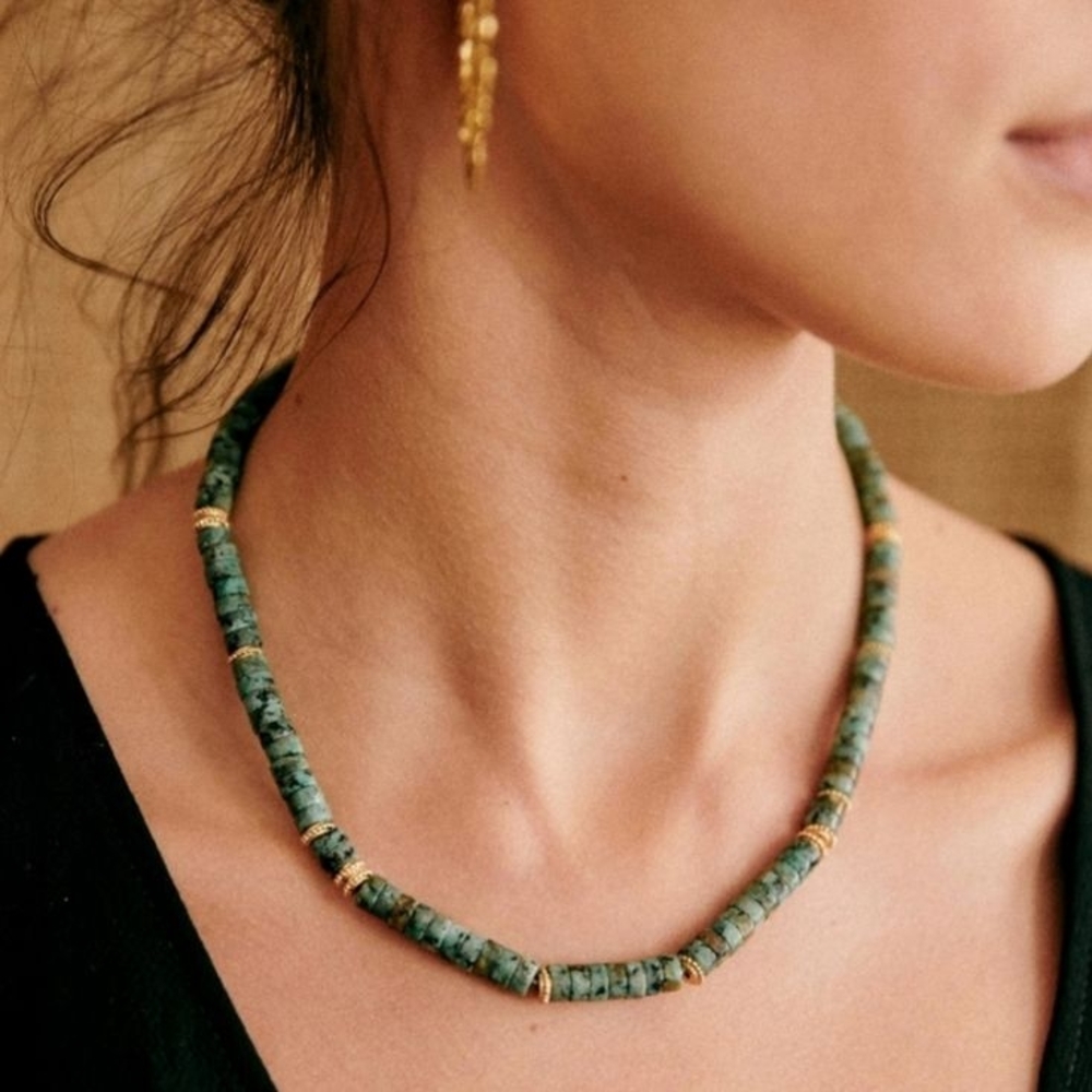Sezane Josh Necklace - Vert Bleu